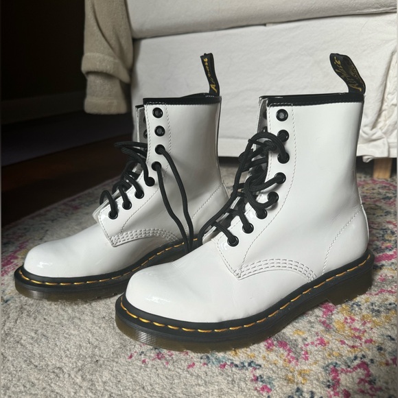Dr Martens White Patent Leather Boots New Condition Size 37 Never Worn - Picture 2 of 8